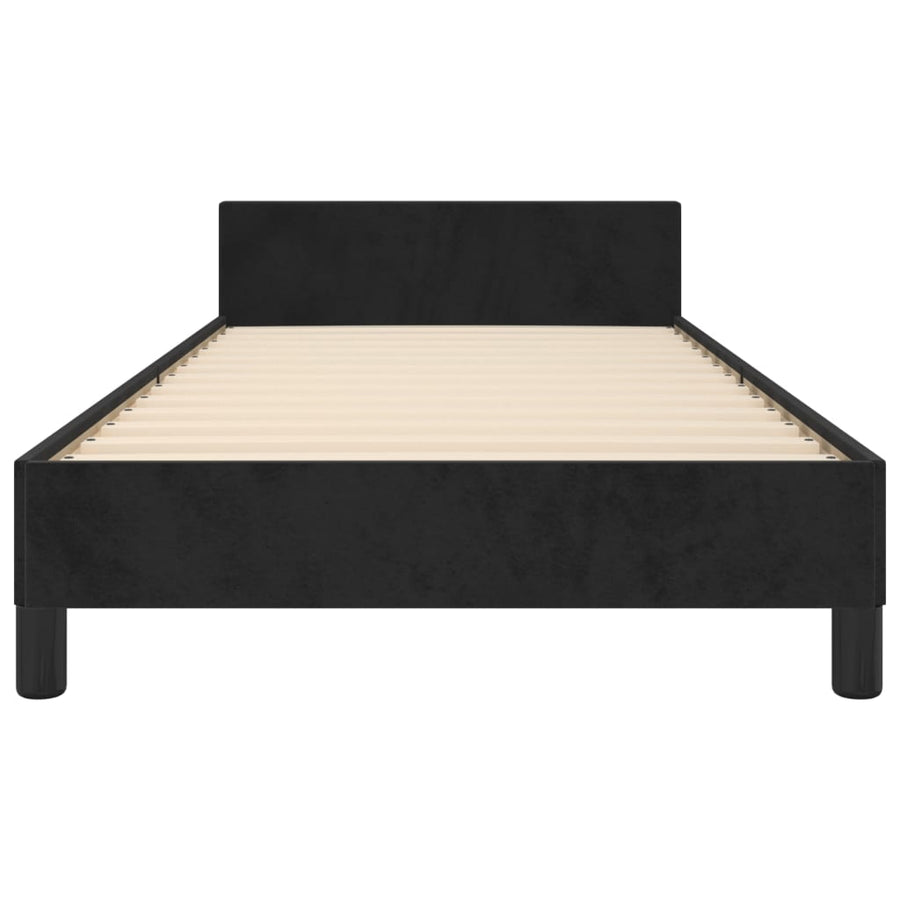 Bedframe Met Hoofdeinde Fluweel Zwart 80X200 Cm