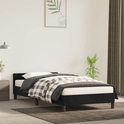 Bedframe Met Hoofdeinde Fluweel Zwart 80X200 Cm