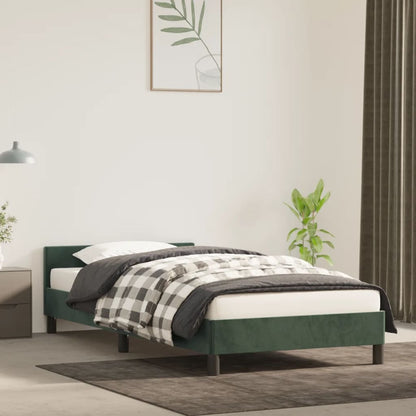 Bedframe Met Hoofdeinde Fluweel Donkergroen 80X200 Cm