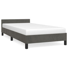 Bedframe Met Hoofdeinde Fluweel Donkergrijs 90X190 Cm