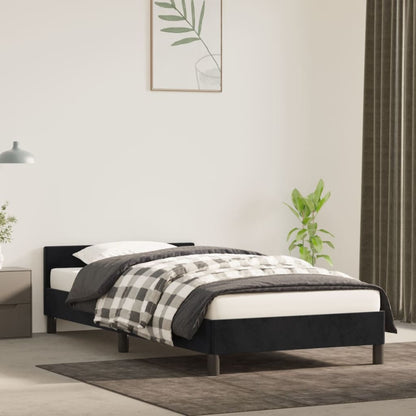 Bedframe Met Hoofdeinde Fluweel Zwart 90X190 Cm