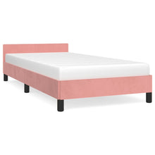 Bedframe Met Hoofdeinde Fluweel Roze 90X190 Cm