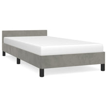 Bedframe Met Hoofdeinde Fluweel Lichtgrijs 90X200 Cm