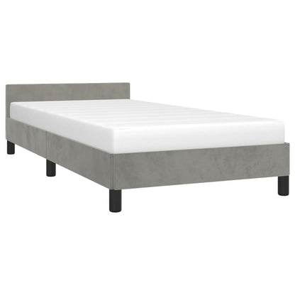 Bedframe Met Hoofdeinde Fluweel Lichtgrijs 90X200 Cm
