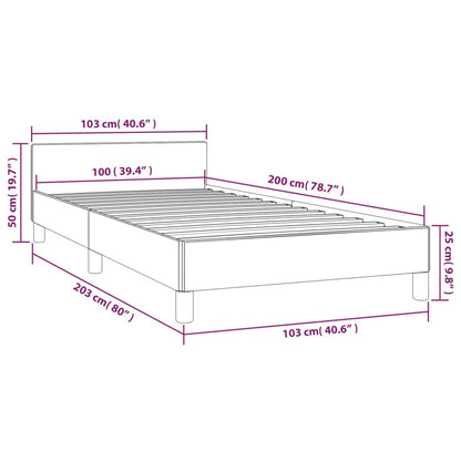 Bedframe Met Hoofdeinde Fluweel Lichtgrijs 100X200 Cm