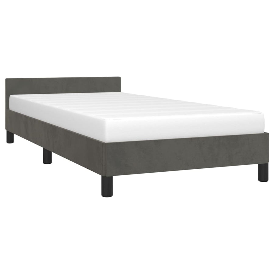 Bedframe Met Hoofdeinde Fluweel Donkergrijs 100X200 Cm