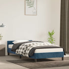 Bedframe Met Hoofdeinde Fluweel Donkerblauw 100X200 Cm