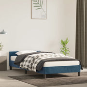 Bed frame without mattress 100x200 cm velvet dark blue