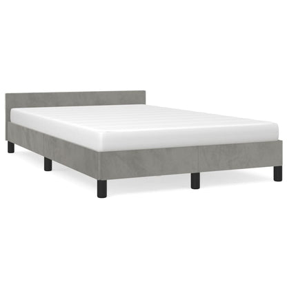 Bedframe Met Hoofdeinde Fluweel Lichtgrijs 120X200 Cm