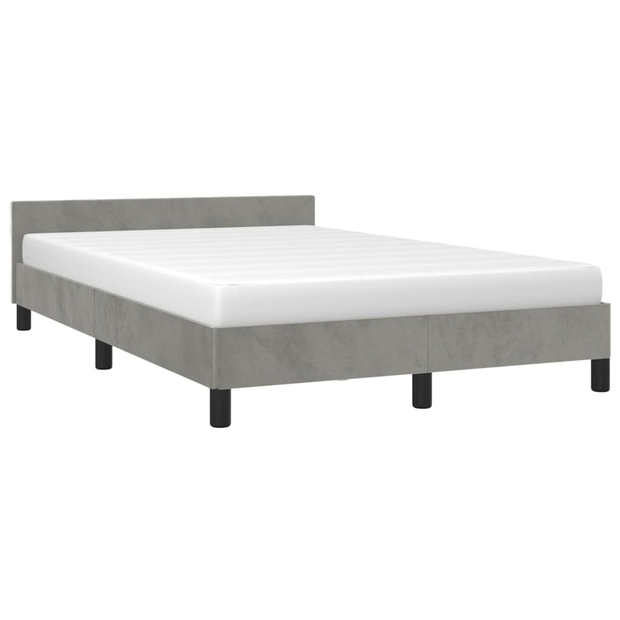Bedframe Met Hoofdeinde Fluweel Lichtgrijs 120X200 Cm