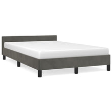 Bedframe Met Hoofdeinde Fluweel Donkergrijs 120X200 Cm
