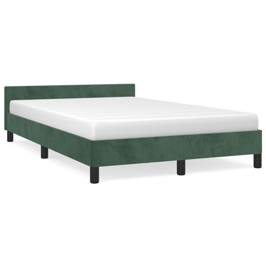 Bedframe Met Hoofdeinde Fluweel Donkergroen 120X200 Cm