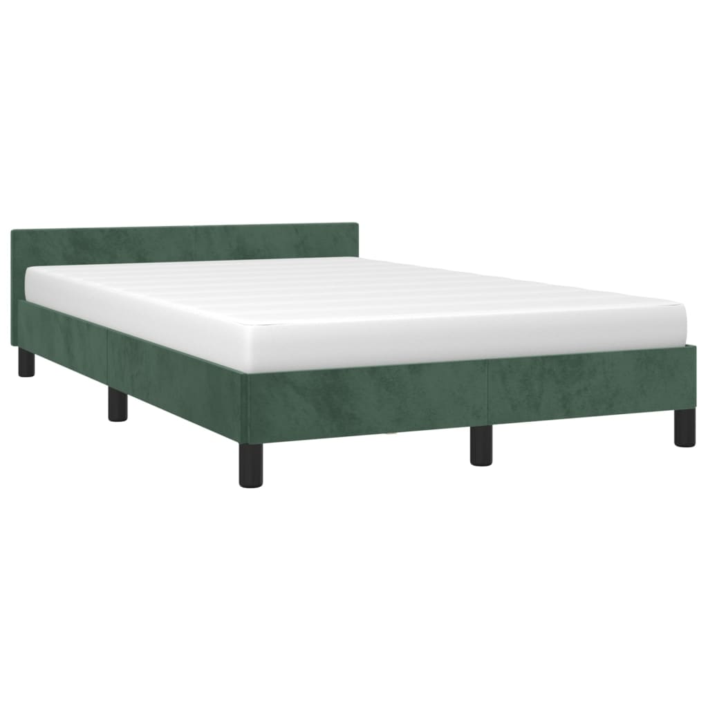 Bedframe Met Hoofdeinde Fluweel Donkergroen 120X200 Cm