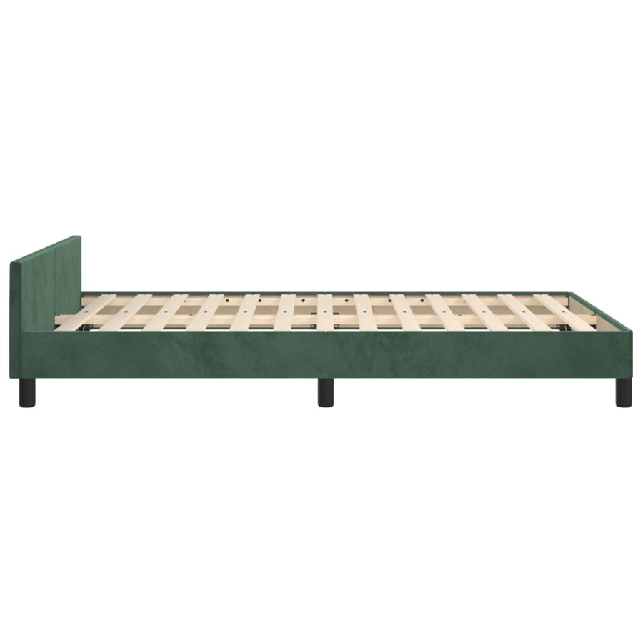 Bedframe Met Hoofdeinde Fluweel Donkergroen 120X200 Cm