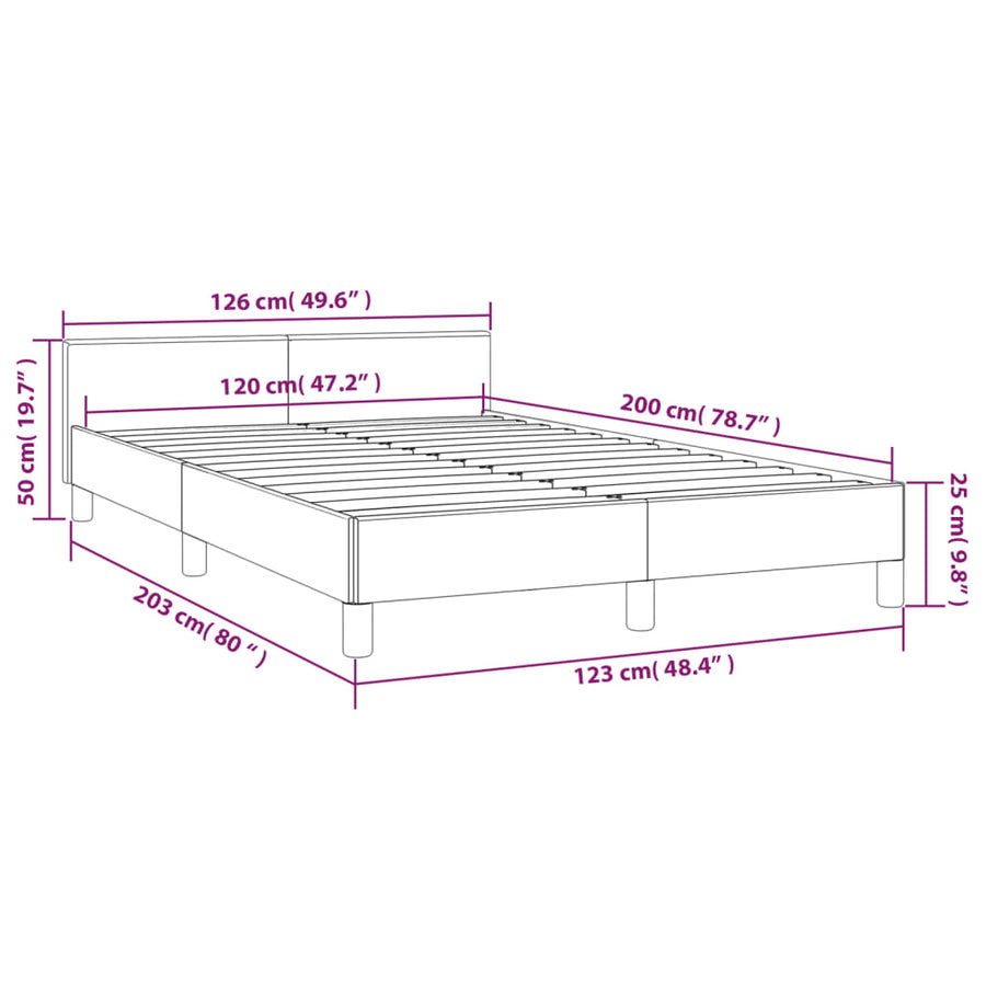 Bedframe Met Hoofdeinde Fluweel Donkerblauw 120X200 Cm