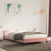 Bed Frame with Headboard without Mattress 120x200 cm Velvet Pink
