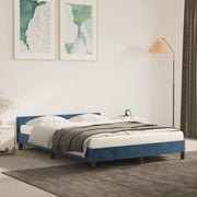 Bed frame without mattress 140x190 cm velvet dark blue