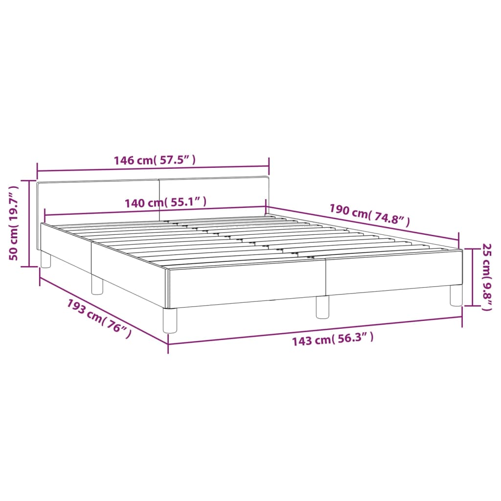 Bedframe Met Hoofdeinde Fluweel Roze 140X190 Cm