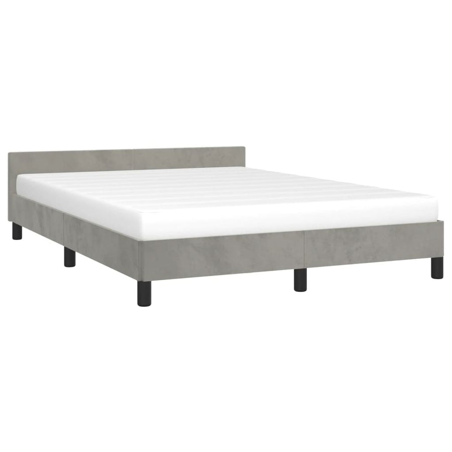 Bedframe Met Hoofdeinde Fluweel Lichtgrijs 140X200 Cm