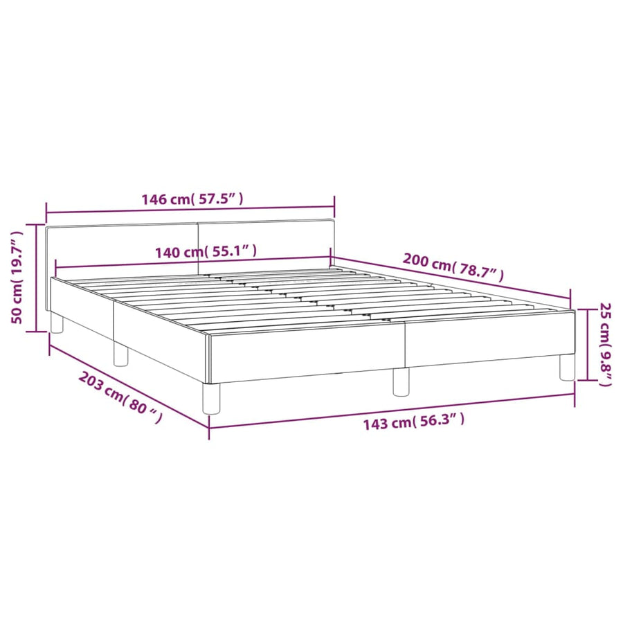 Bedframe Met Hoofdeinde Fluweel Zwart 140X200 Cm