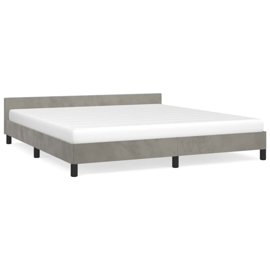 Bedframe Met Hoofdeinde Fluweel Lichtgrijs 160X200 Cm