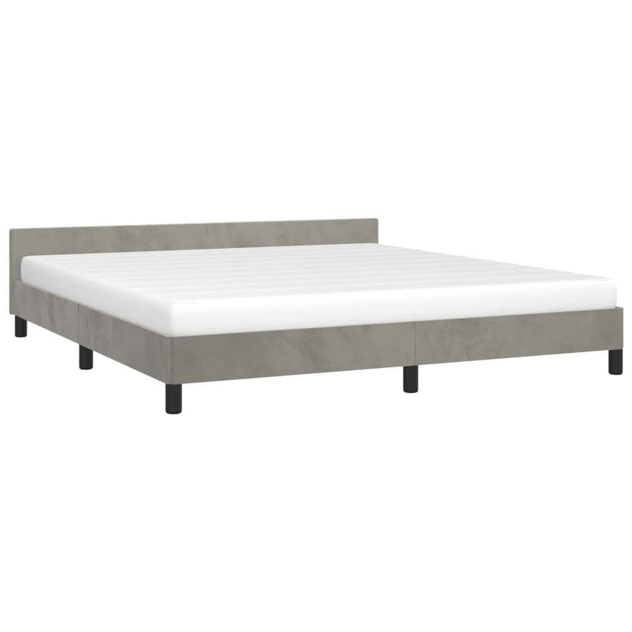 Bedframe Met Hoofdeinde Fluweel Lichtgrijs 160X200 Cm