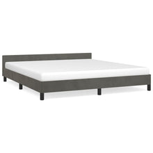 Bedframe Met Hoofdeinde Fluweel Donkergrijs 160X200 Cm