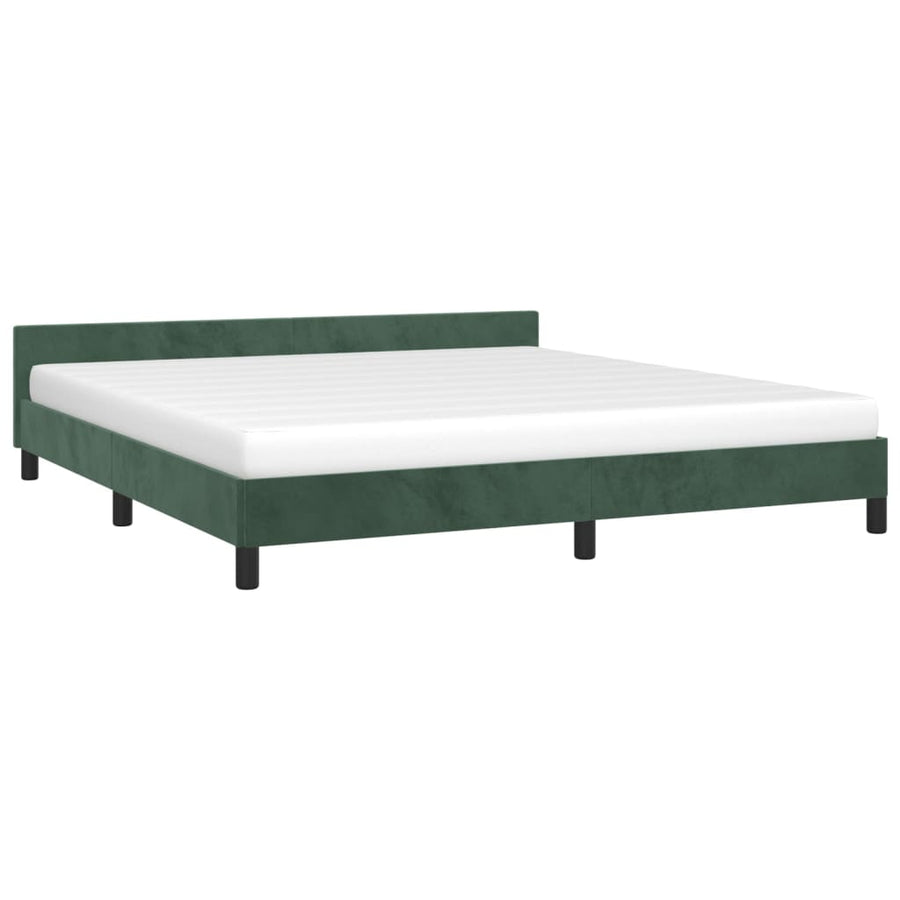 Bedframe Met Hoofdeinde Fluweel Donkergroen 160X200 Cm