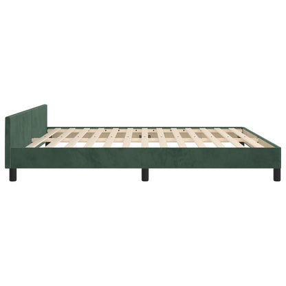 Bedframe Met Hoofdeinde Fluweel Donkergroen 160X200 Cm