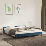 Bed frame without mattress 160x200 cm velvet dark blue