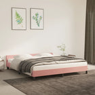 Bedframe Met Hoofdeinde Fluweel Roze 160X200 Cm