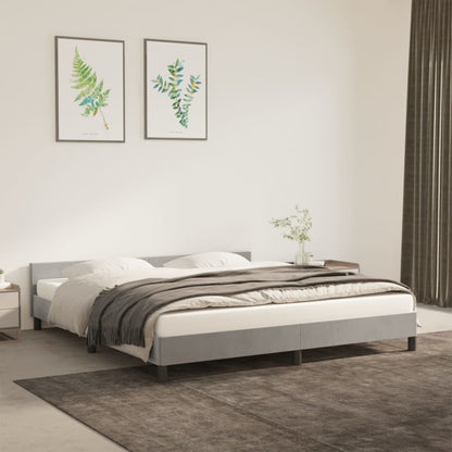 Bedframe Met Hoofdeinde Fluweel Lichtgrijs 180X200 Cm