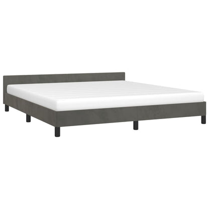 Bedframe Met Hoofdeinde Fluweel Donkergrijs 180X200 Cm