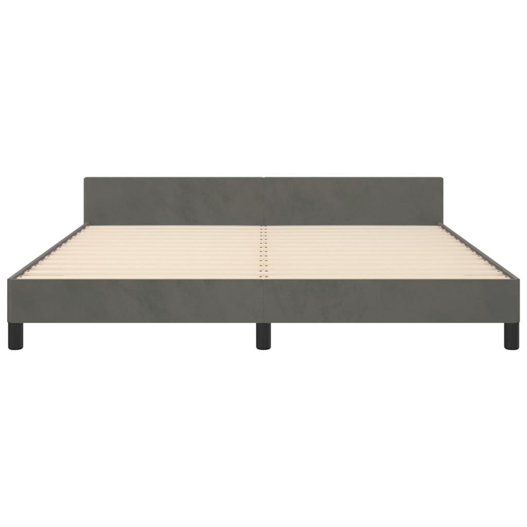 Bedframe Met Hoofdeinde Fluweel Donkergrijs 180X200 Cm