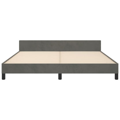 Bedframe Met Hoofdeinde Fluweel Donkergrijs 180X200 Cm