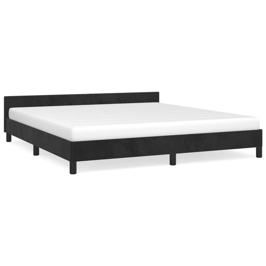 Bedframe Met Hoofdeinde Fluweel Zwart 180X200 Cm