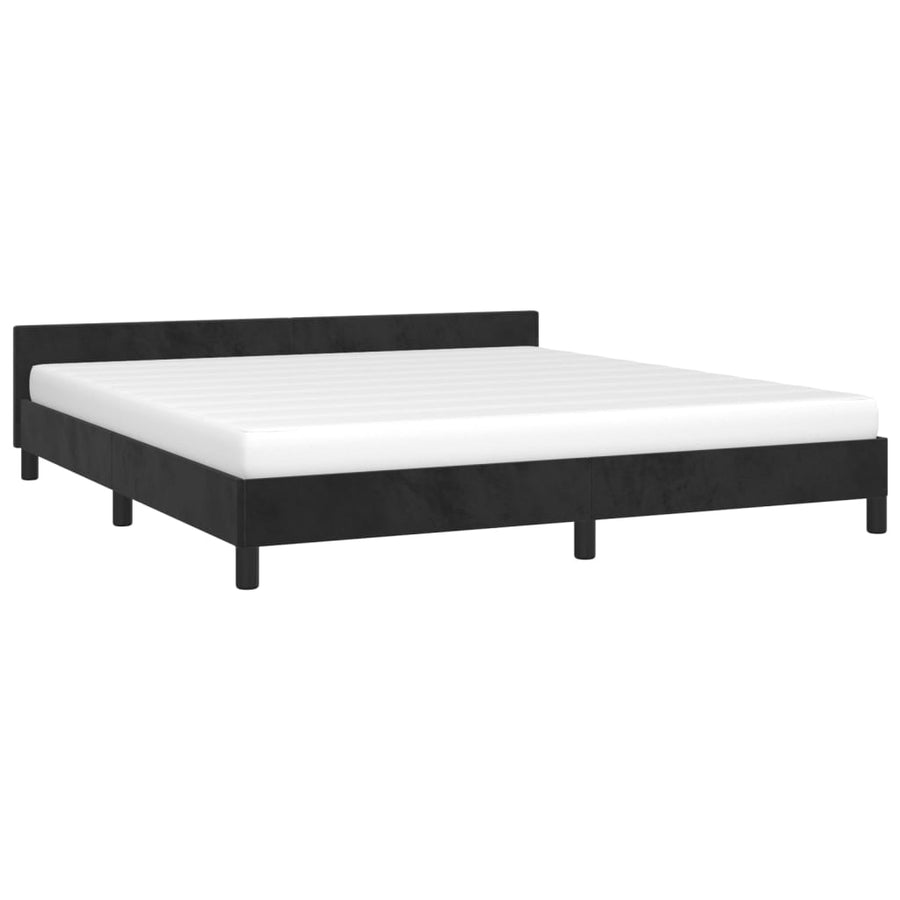 Bedframe Met Hoofdeinde Fluweel Zwart 180X200 Cm