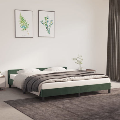 Bedframe Met Hoofdeinde Fluweel Donkergroen 180X200 Cm