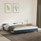 Bed frame without mattress 180x200 cm velvet dark blue