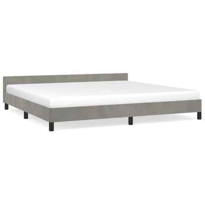 Bedframe Met Hoofdeinde Fluweel Lichtgrijs 200X200 Cm