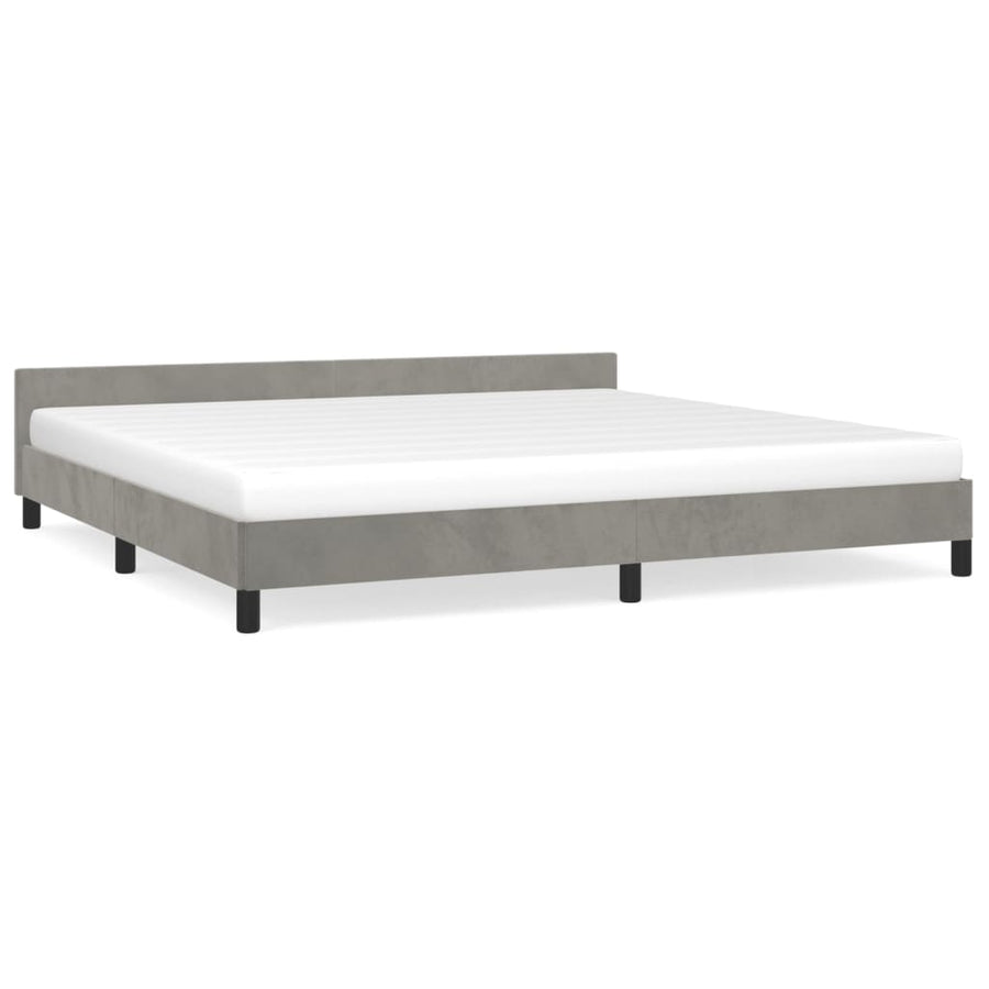 Bedframe Met Hoofdeinde Fluweel Lichtgrijs 200X200 Cm