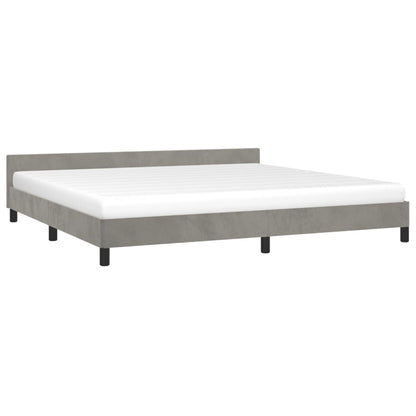Bedframe Met Hoofdeinde Fluweel Lichtgrijs 200X200 Cm