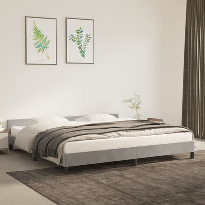 Bedframe Met Hoofdeinde Fluweel Lichtgrijs 200X200 Cm