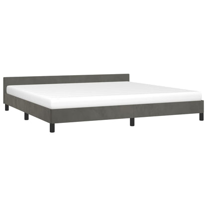 Bedframe Met Hoofdeinde Fluweel Donkergrijs 200X200 Cm