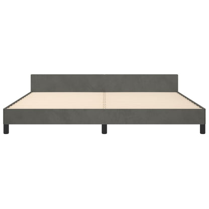 Bedframe Met Hoofdeinde Fluweel Donkergrijs 200X200 Cm