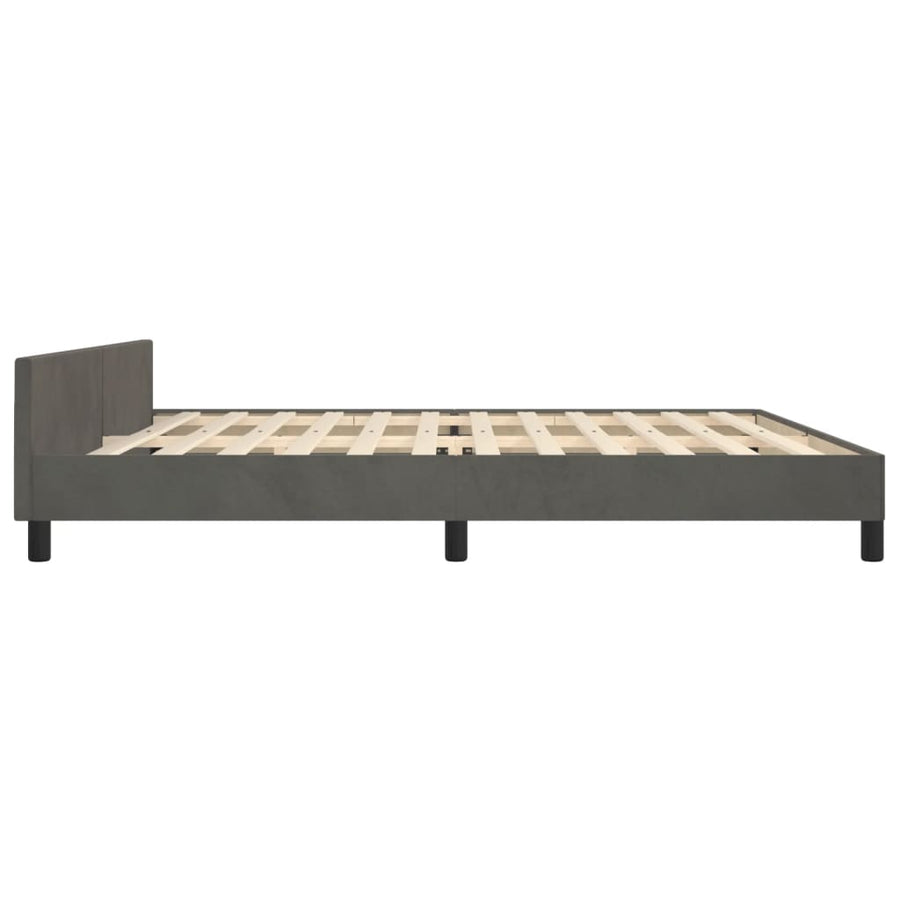 Bedframe Met Hoofdeinde Fluweel Donkergrijs 200X200 Cm