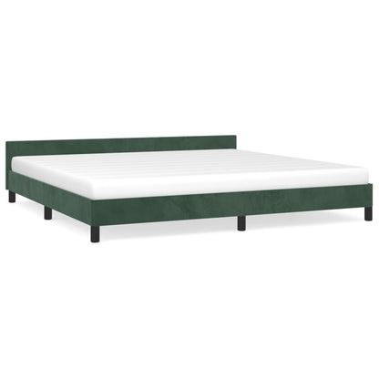 Bedframe Met Hoofdeinde Fluweel Donkergroen 200X200 Cm