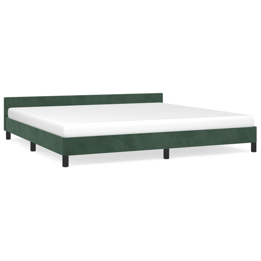 Bedframe Met Hoofdeinde Fluweel Donkergroen 200X200 Cm