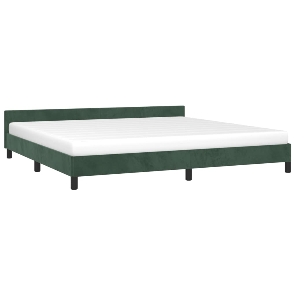 Bedframe Met Hoofdeinde Fluweel Donkergroen 200X200 Cm