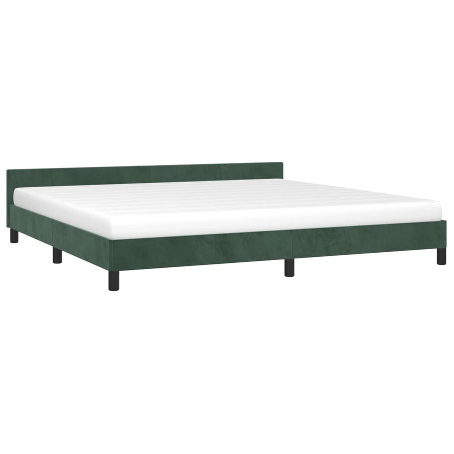 Bedframe Met Hoofdeinde Fluweel Donkergroen 200X200 Cm